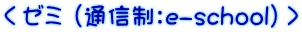 ＜ゼミ （通信制：e-school）＞
